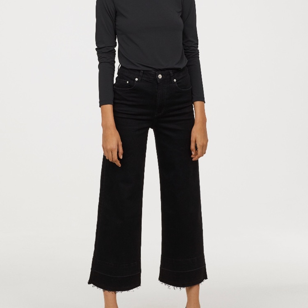 H&M Denim Culottes High Waist black wide leg